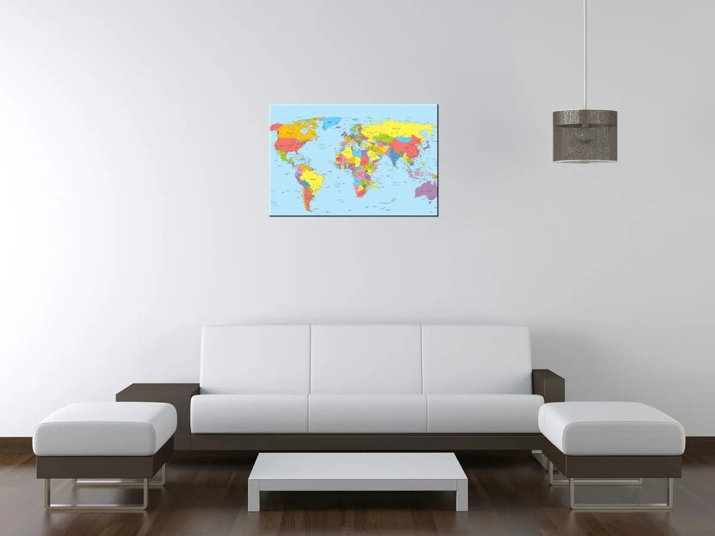 Gario Vászonkép Nagy világtérkép Méret: 60 x 40 cm