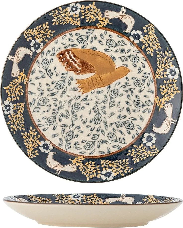 Kék kőedény desszertes tányér ø 16 cm Hezha – Bloomingville