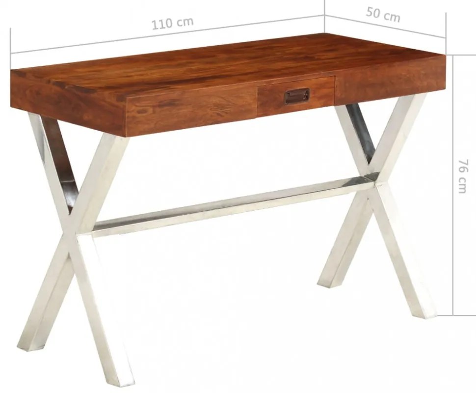 tömör akácfa íróasztal mézszínű felülettel 110 x 50 x 76 cm