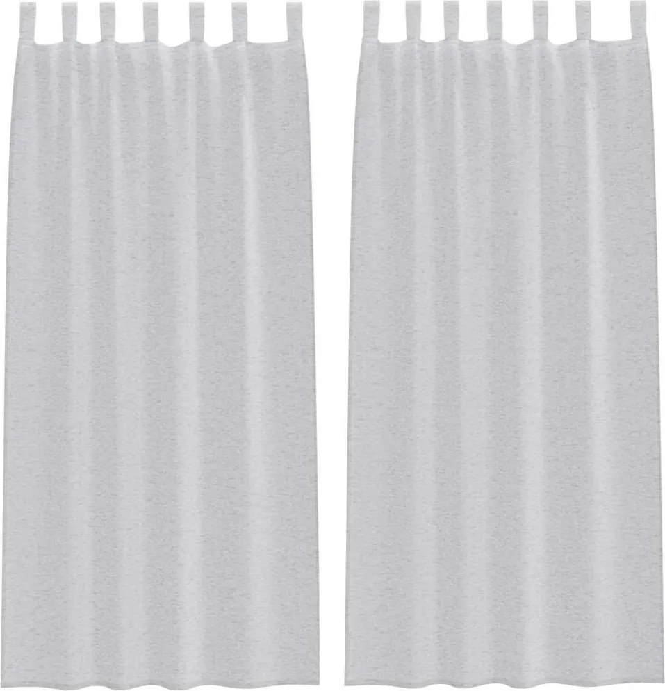 vidaXL Voile Függöny 2 pcs Világosszürke 225 x 140 cm Poliészter