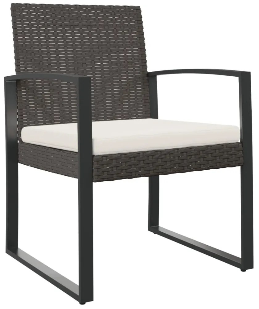 2 db barna polyrattan kerti étkezőszék