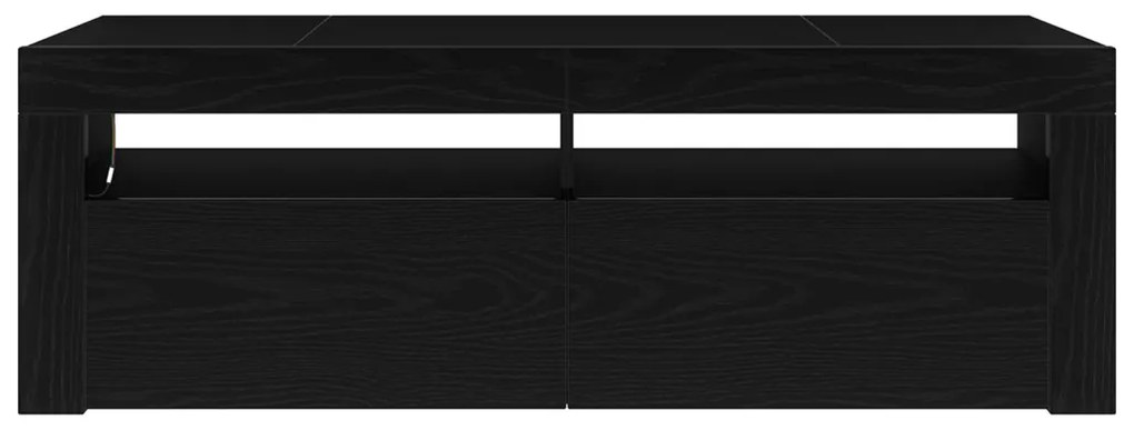 TV Szekrény LED világítással Fekete Tölgy 120x35x40 cm Szerelt Fa