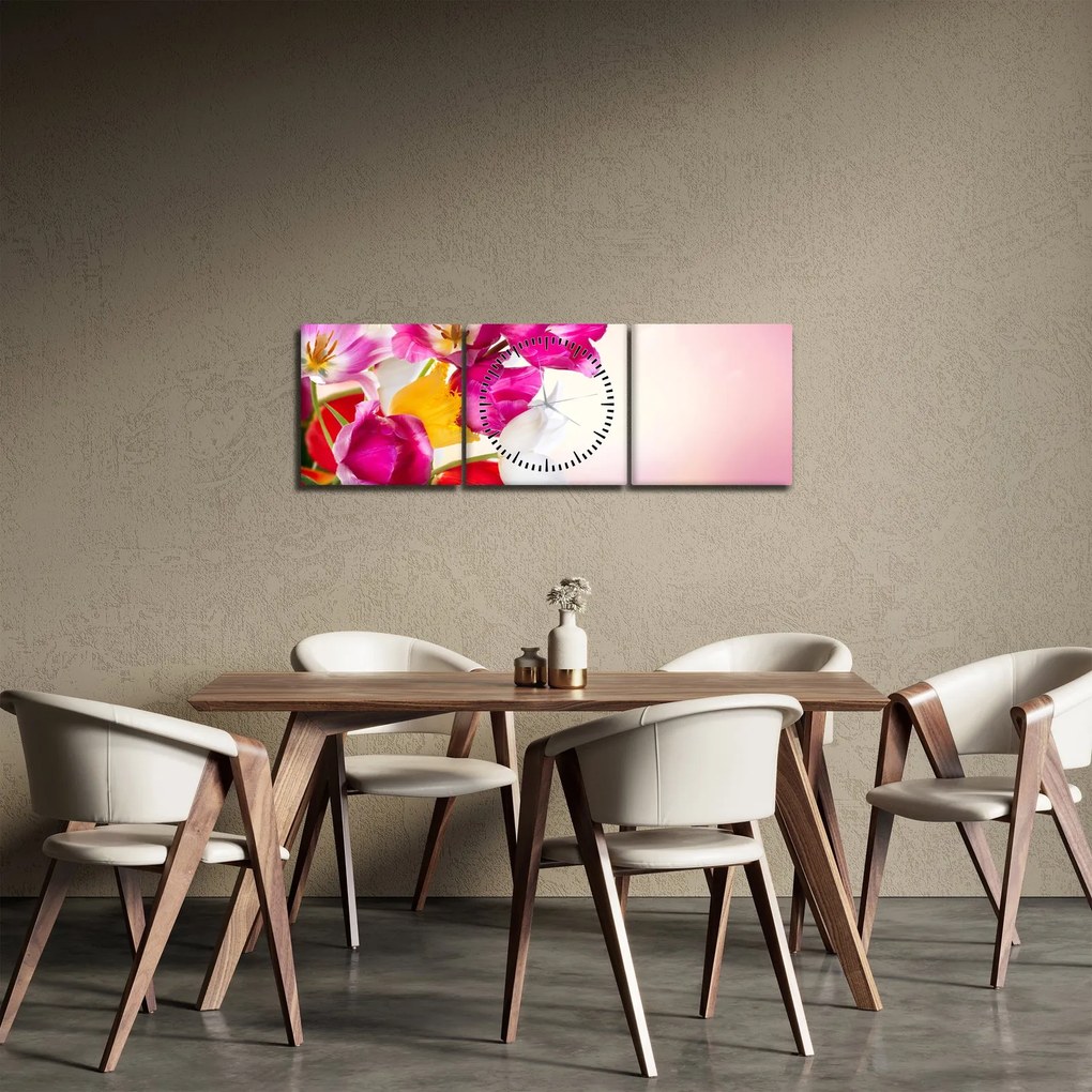 Tulipán képe (órával) (90x30 cm)