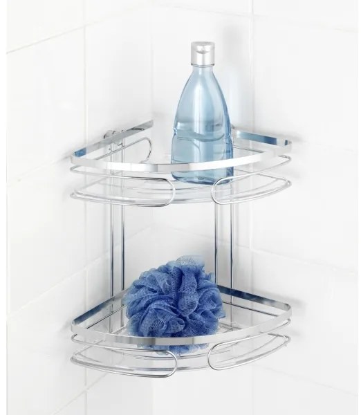 WENKO 20412100-Sarokpolc PREMIUM rozsdamentes acél 26,5x27,5 cm rozsdamentes acél/ezüstszínű