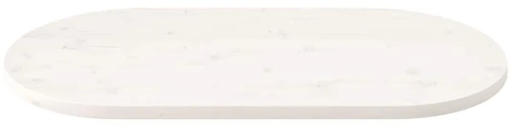 fehér tömör fenyőfa ovális asztallap 110x55x2,5 cm