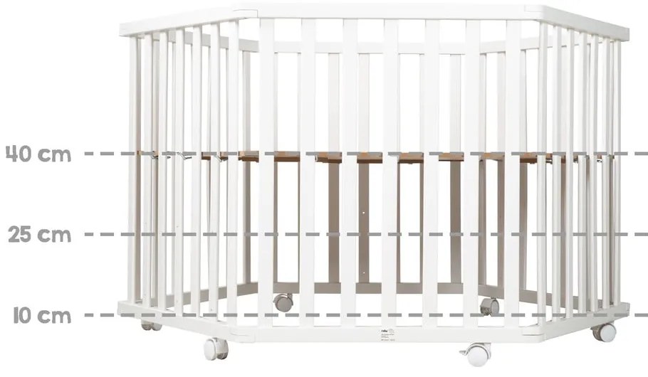 Fehér gurulós járóka állítható magassággal – Roba