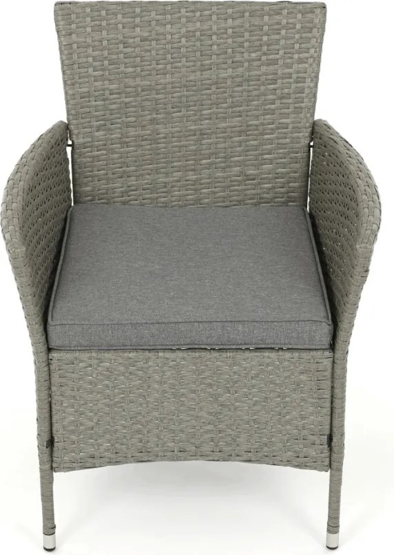 Kerti bútor garnitúra 100x60x69 cm, polyrattan, szürke, GREY