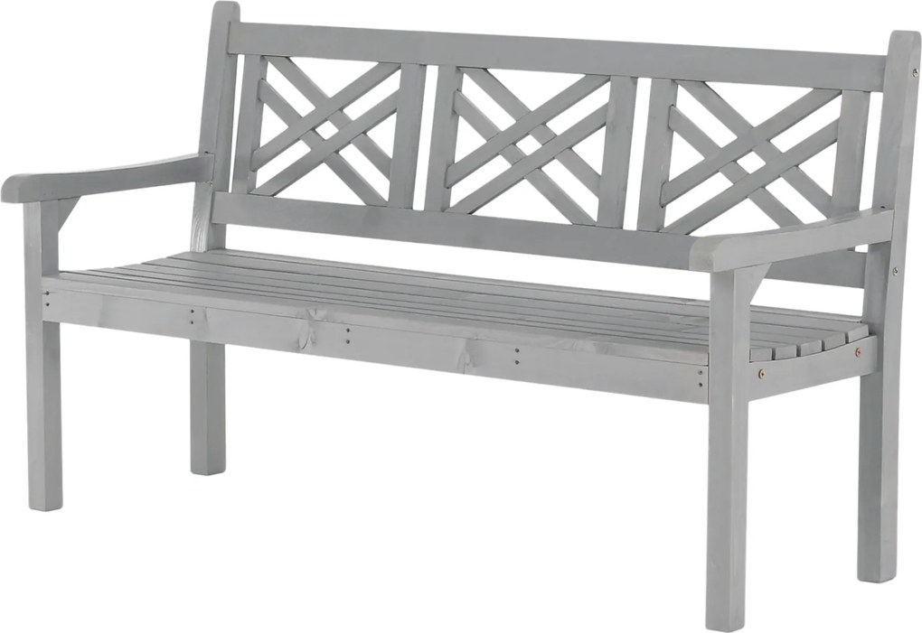 Fából készült kerti pad, szürke, 150 cm, FABLA