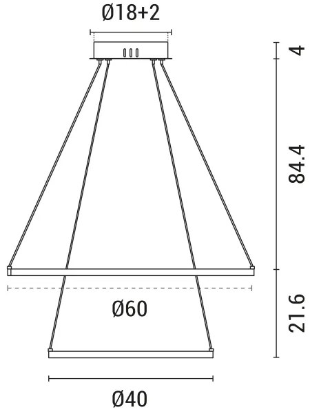 LED Csillár zsinóron LED/37W/230V 3000K fekete