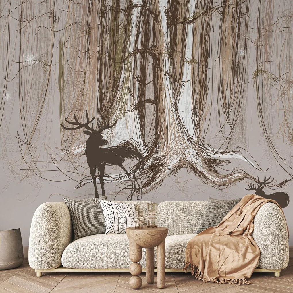 Fotótapéta - Szarvas a fák között (147x102 cm)