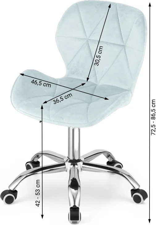 Set do pracovny ZARIMO stůl 80x40 cm, bílá/dub sonoma + křeslo AVOLA VELVET, světle modré