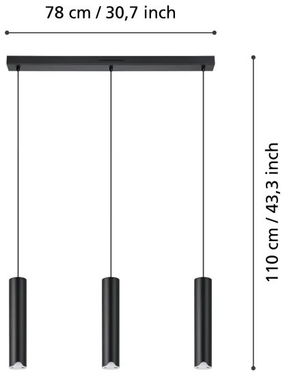Eglo 901124 - LED RGBW Dimmelhető csillár zsinóron BALAMORTA-Z 3xLED/3,7W/230V