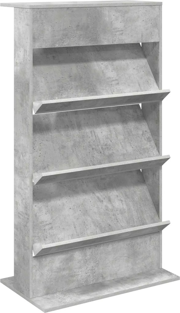 vidaXL Magazin állvány polcokkal Beton Szürke 70 x 41 x 126 cm Faanyag