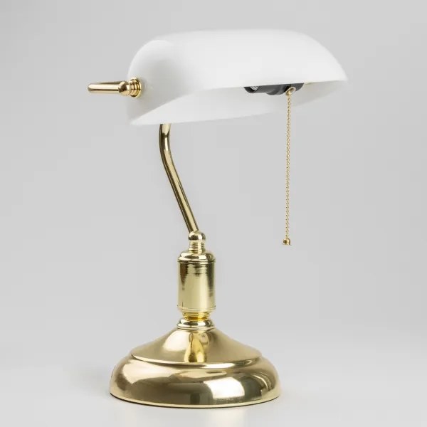 Brilagi - Asztali lámpa BANK OFFICE 1xE27/60W/230V arany/fehér
