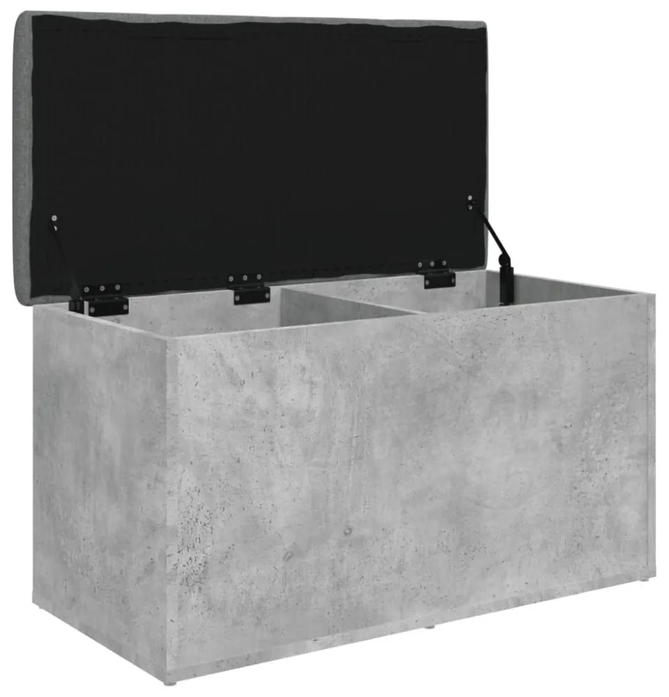 betonszürke szerelt fa tárolópad 82 x 42 x 45 cm