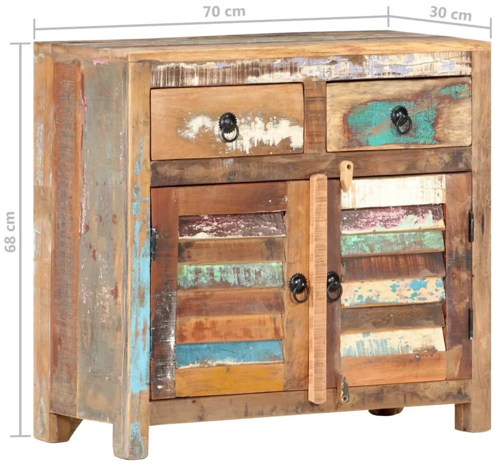 tömör újrahasznosított fa komód 70 x 30 x 68 cm