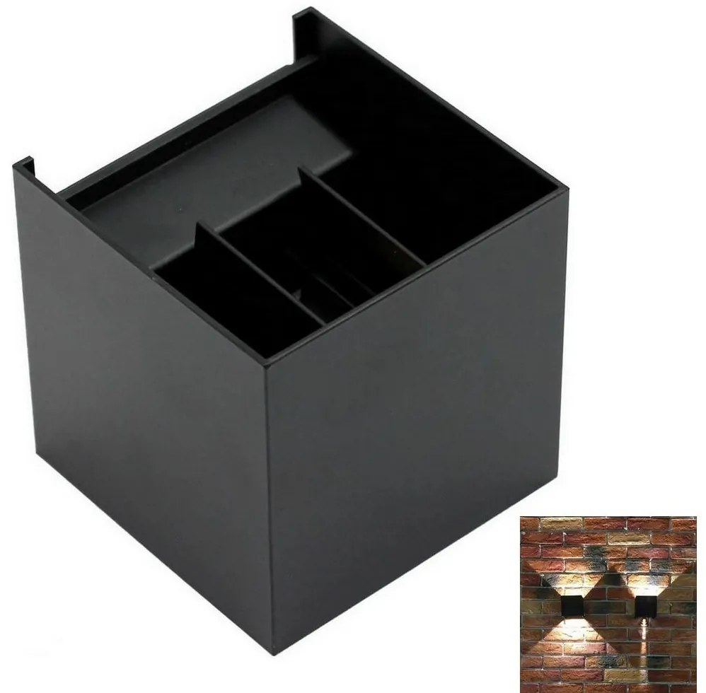 LED Kültéri fali lámpa 2xLED/3W/230V IP54 fekete