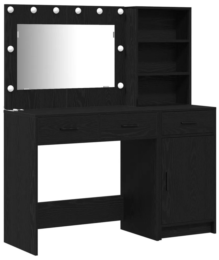 Öltözködőasztal fiókkal 2 pcs Fekete 78.5 x 41 x 135 cm Faanyag