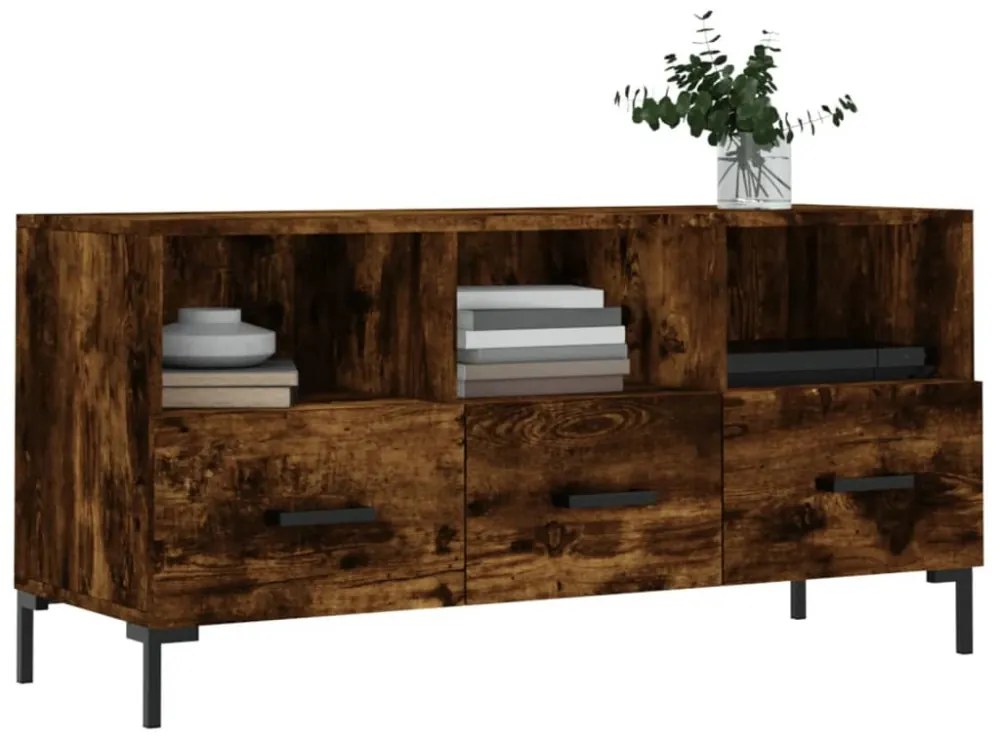 füstös tölgy színű szerelt fa TV-szekrény 102 x 36 x 50 cm