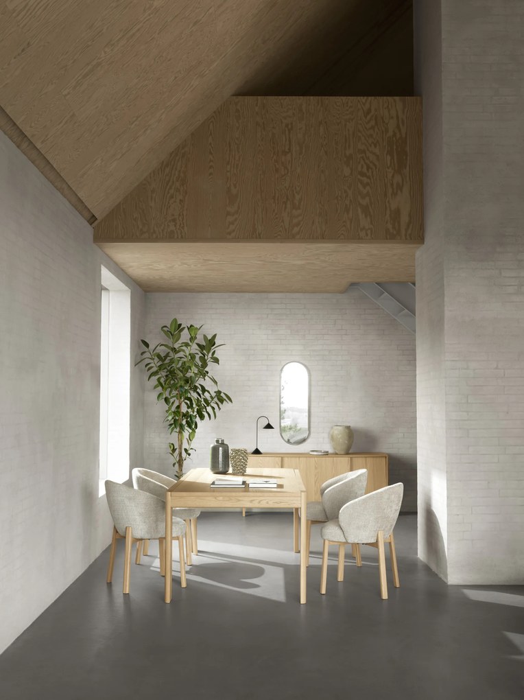 MAZZONI EXPORT DEBORA Bézs (Juto 4 szövet)/lakkozott tölgyfa váz - RETRO FA KAGYLÓSZÉK NAPPALIBA ÉTKEZŐBE IRODÁBA