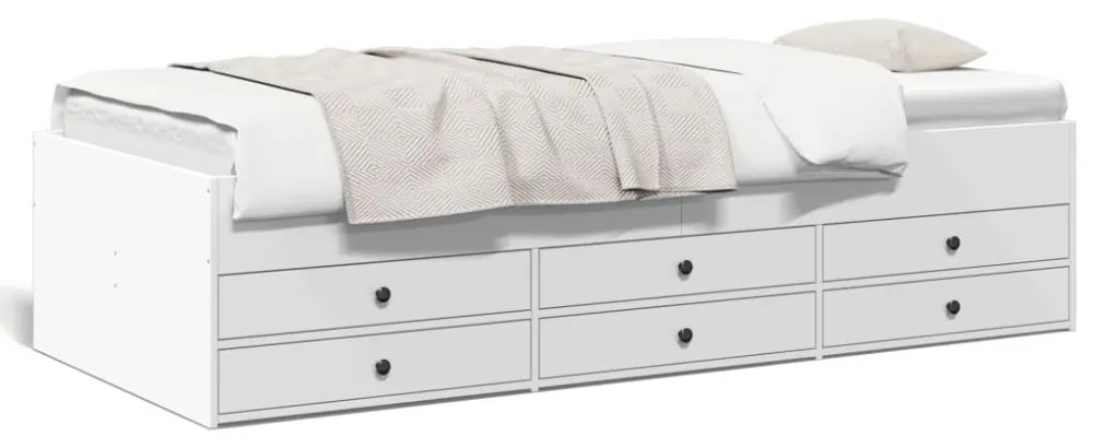 fehér kanapéágy fiókkal matrac nélkül 100x200 cm