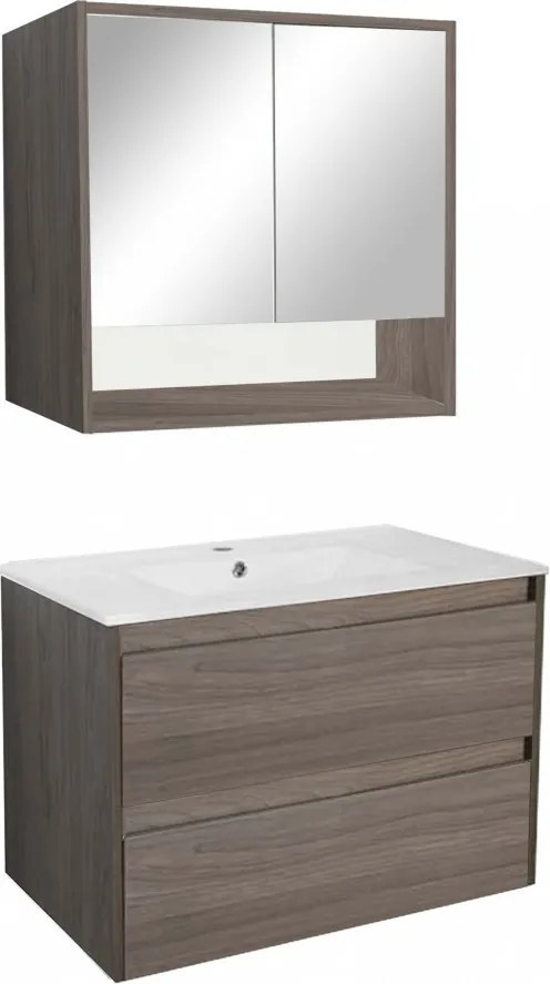 Porto 80 komplett fürdőszoba bútor rauna szil színben