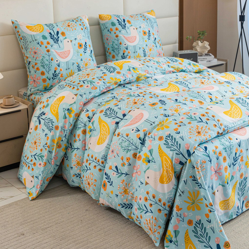 Mikroszálas ágyneműhuzat SPRING TWEET színes Ágyneműhuzat mérete: 2 db 70 x 90 cm | 200 x 220 cm