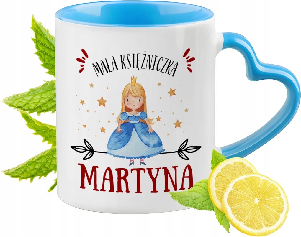 Kék bögre szív alakú füllel Martinának Ideális Ajándék