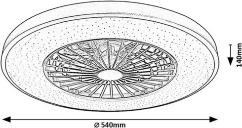 Rabalux 71334 - LED állítható fényű ventilátoros lámpa DALFON 72W/230V 3000-6500