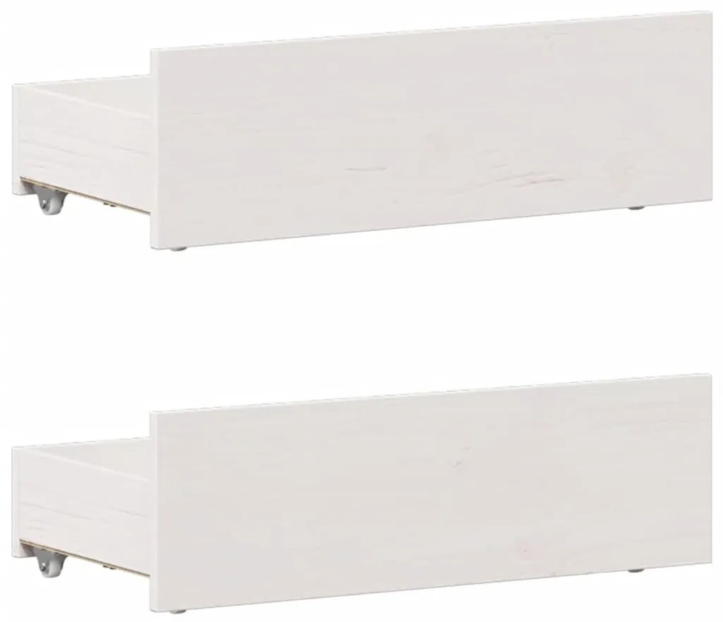 fehér tömör fenyőfa ágy matrac nélkül fejtámlával 90 x 200 cm