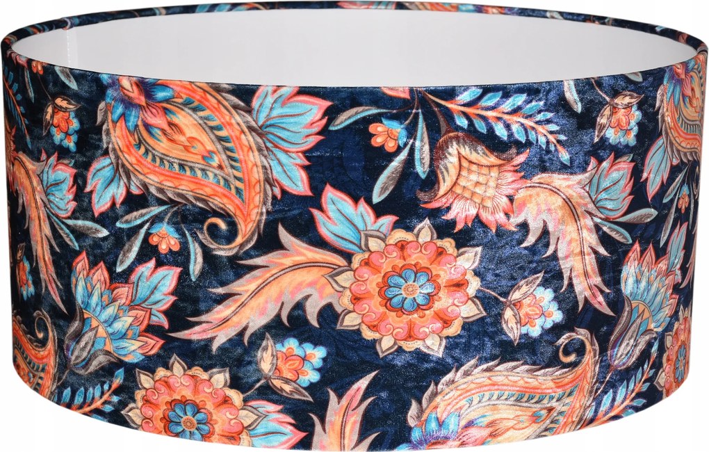 Keleti lámpaernyő E27 Tekercses Szélek Henger Lámpabúra 50 Keleti Virágok Panca