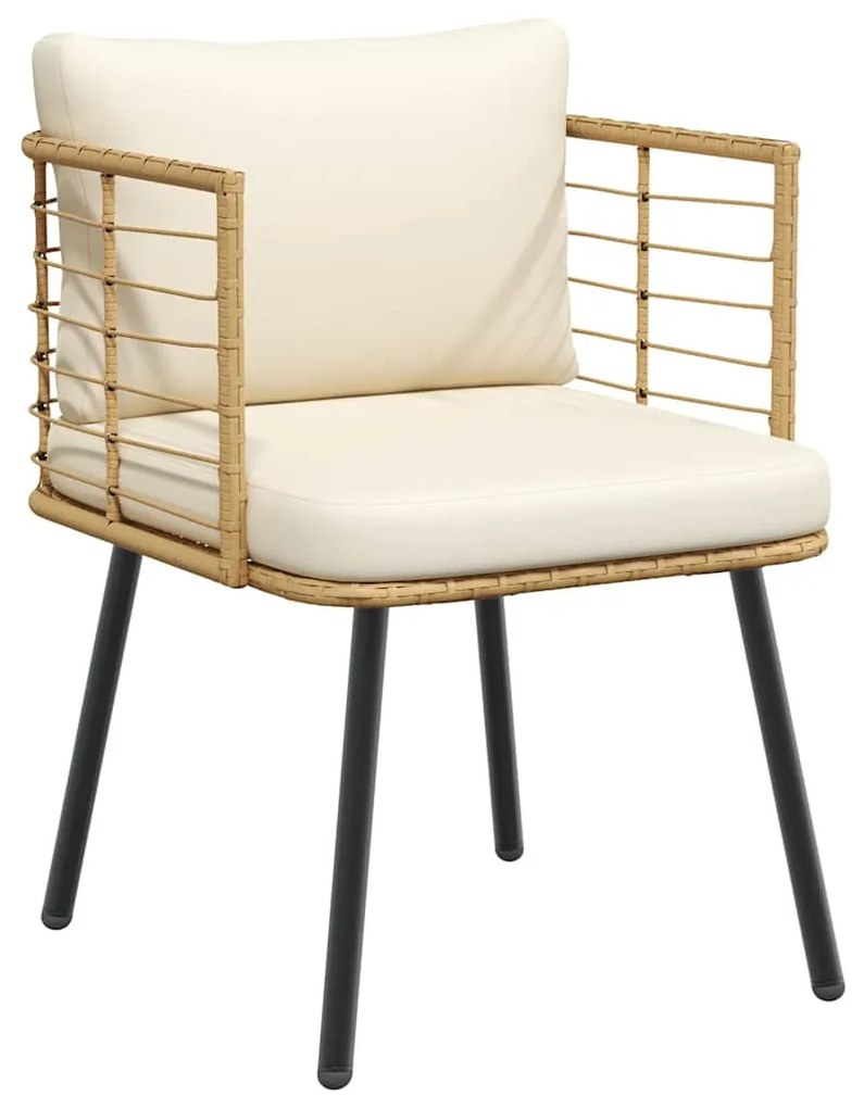 természetes polyrattan kerti szék párnákkal