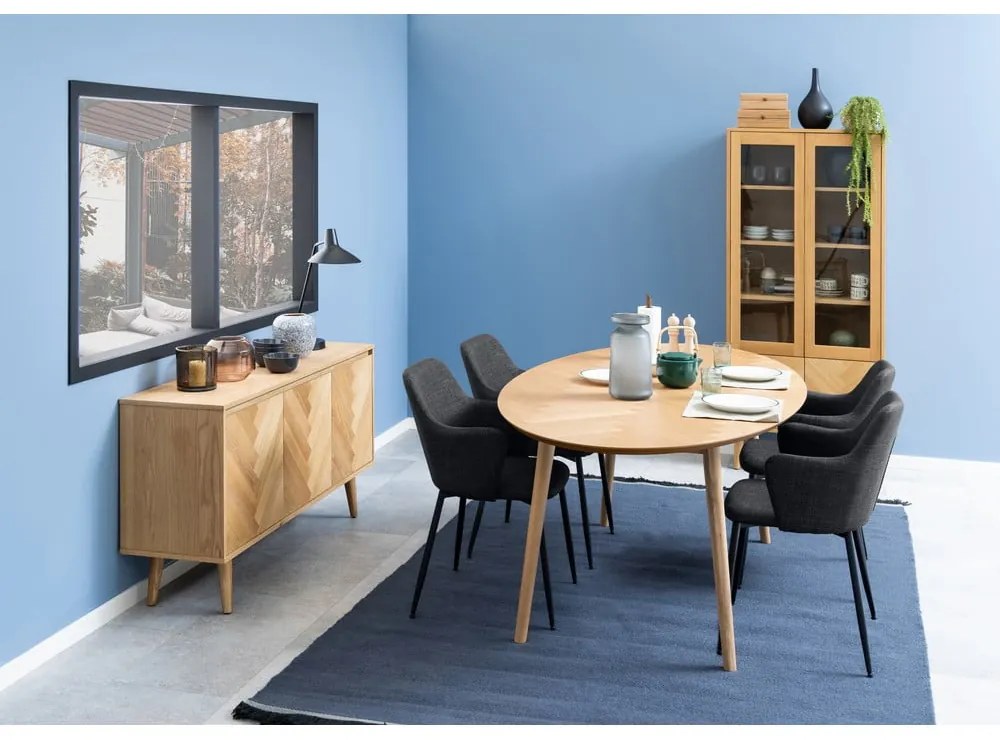 Antracitszürke kárpitozott étkezőfotel szett 2 db-os Ilsa – Actona