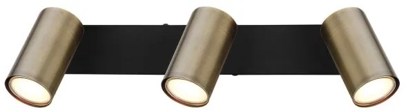 Globo 57911-3M - ROBBY 3xGU10/35W fekete/messing spotlámpa 230V