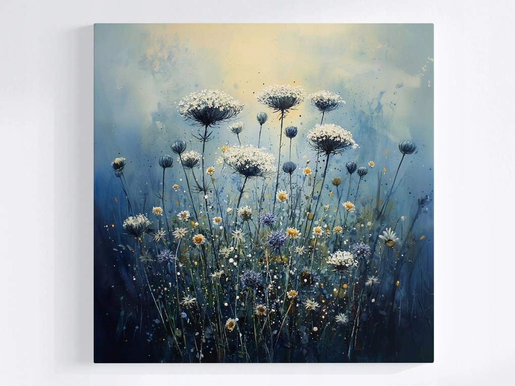 Vászonkép Canvas Természet Rét Mező Virágok Cickafark 80x80