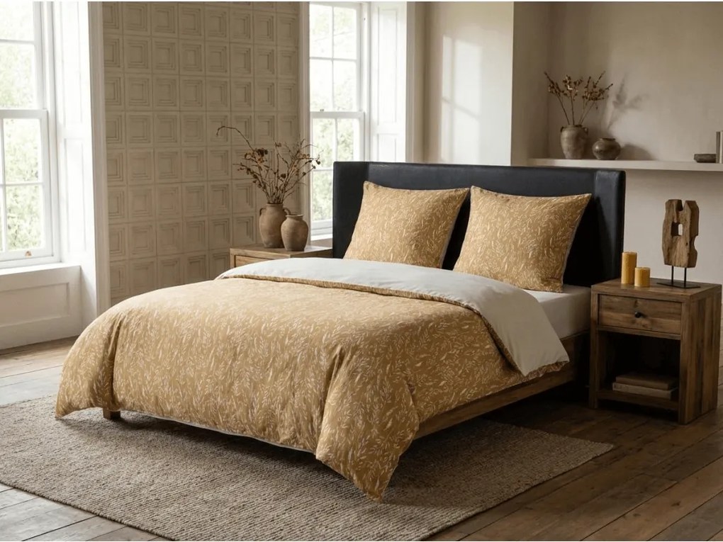 Mikroszálas flanel ágyneműhuzat KOSTAR sárga Ágyneműhuzat mérete: 2 db 70 x 90 cm | 200 x 220 cm