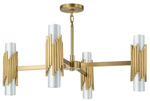 Elstead MARVELE8-AB-OPAL - Rúdon függő csillár MARVELE 8xE14/40W/230V aranyszínű