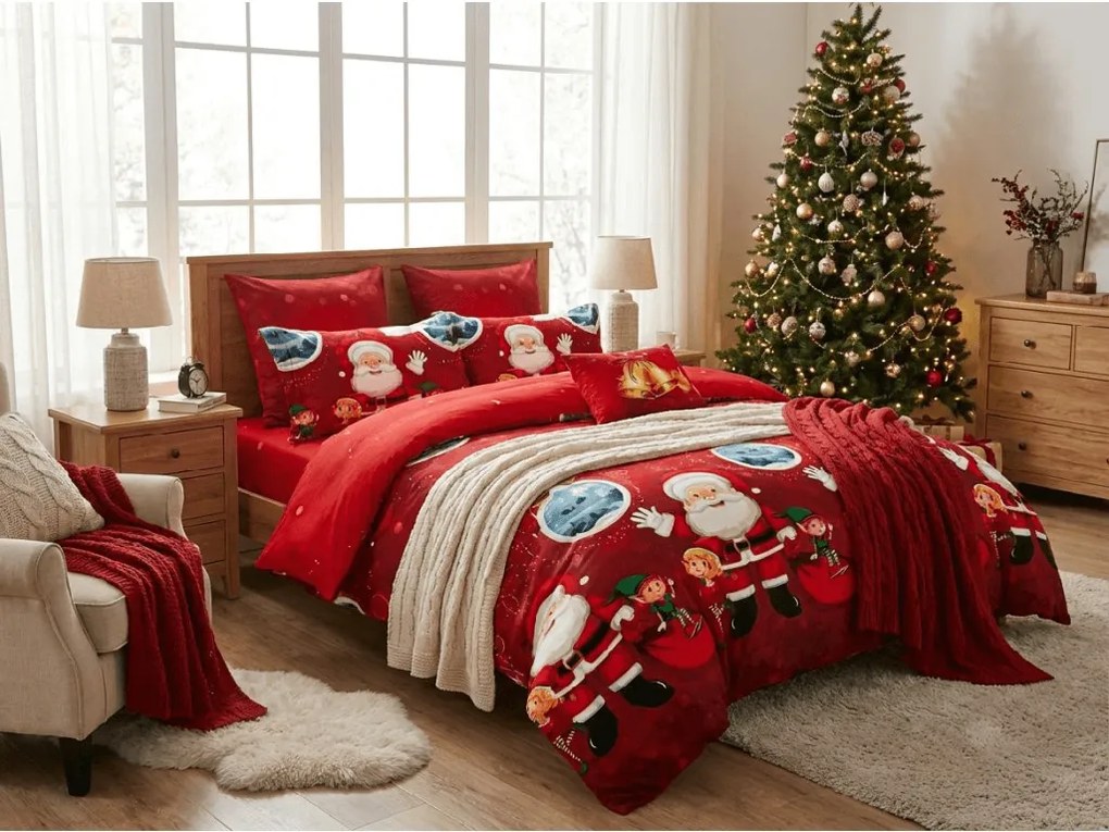 Mikroszálas ágyneműhuzat SANTALAND piros Ágyneműhuzat mérete: 70 x 80 cm | 140 x 200 cm