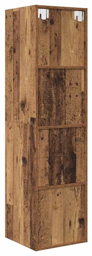 Fali TV szekrény Régi fa 37 x 37 x 142.5 cm Faanyag