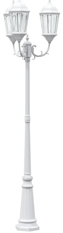 Kerti Lámpaoszlop 3-Lámpás E27 Fehér 235 cm Alumínium