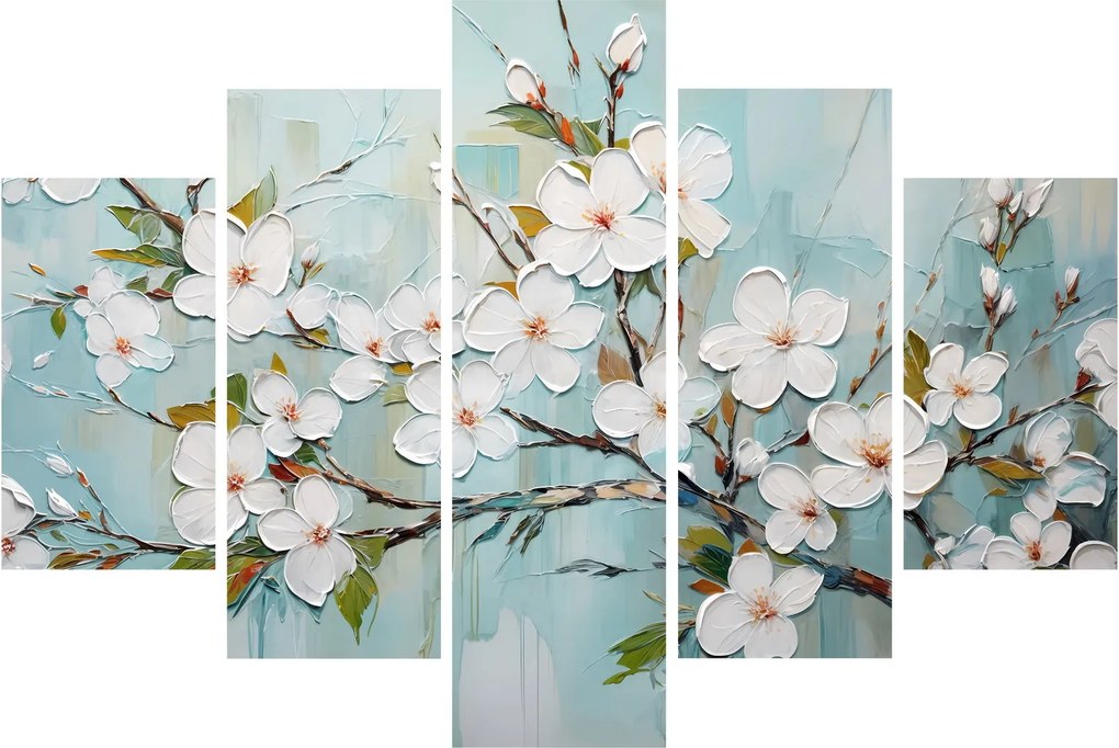 Kép - Festés, virágzó faágak (150x105 cm)