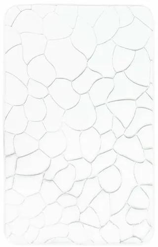 Kövek fürdőszobaszőnyeg memóriahabbal, fehér, 50 x 80 cm, 50 x 80 cm