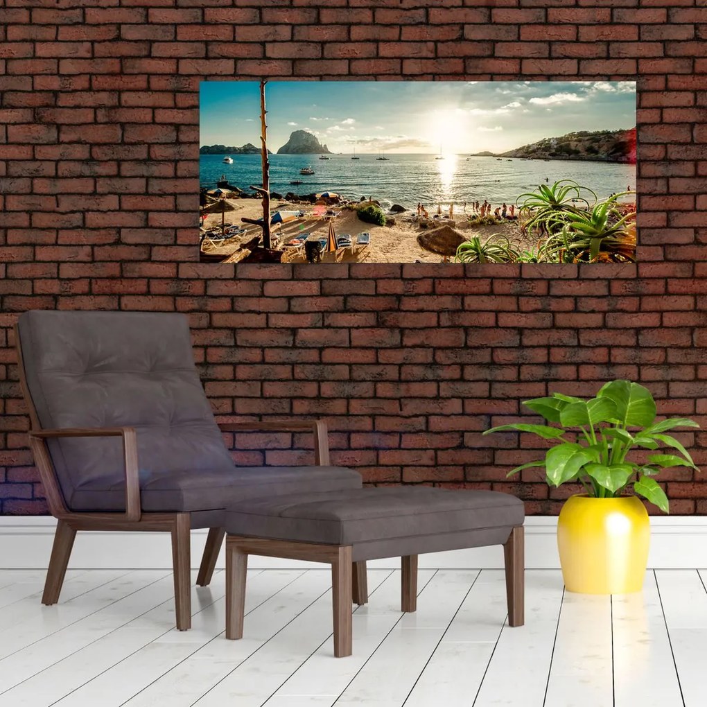 Kép - Strand emberekkel (120x50 cm)