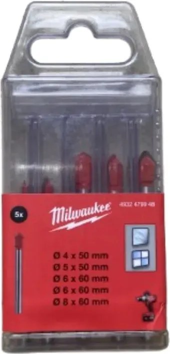 5 részes milwaukee üveg és csempefúró készlet