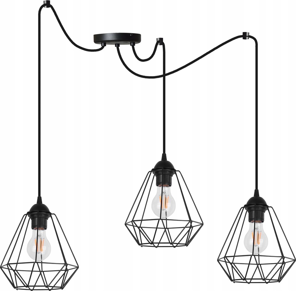 Mennyezeti Lámpa Lógó Fekete Csillár Hármas Pók Loft Nappali