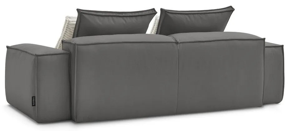 Szürke bőrutánzat kanapé 260 cm Boheme – Bobochic Paris