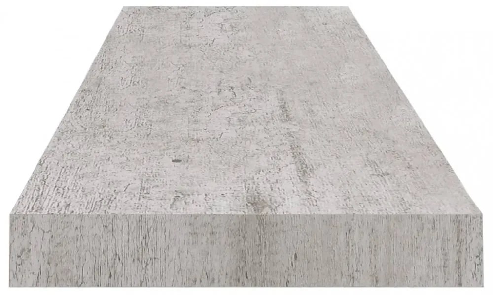 4 db betonszürke MDF lebegő fali polc 90 x 23,5 x 3,8 cm
