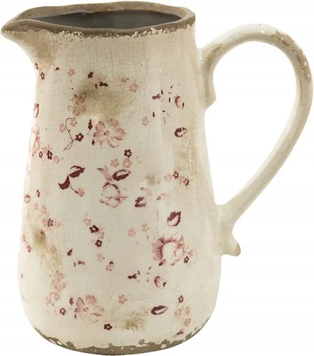 Bézs kerámia kancsó finom virágokkal Sennet 1150 ml