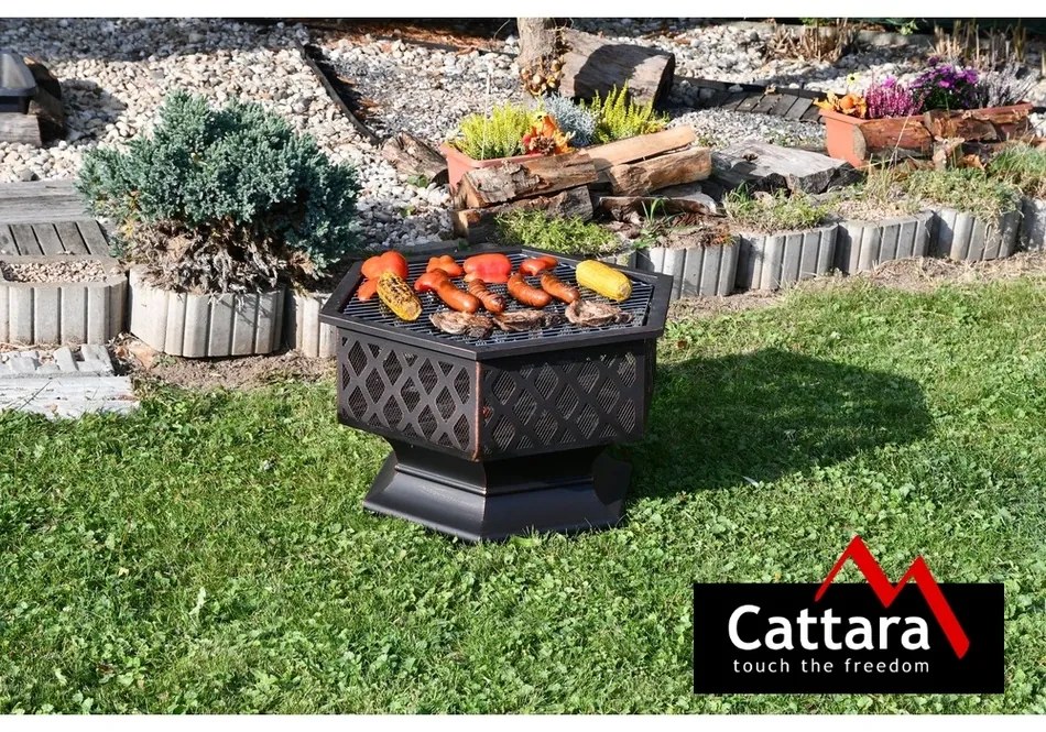 Cattara 13008 Hexagon fedeles tűzrakóhely, 60,5 x70 x 62,5 cm