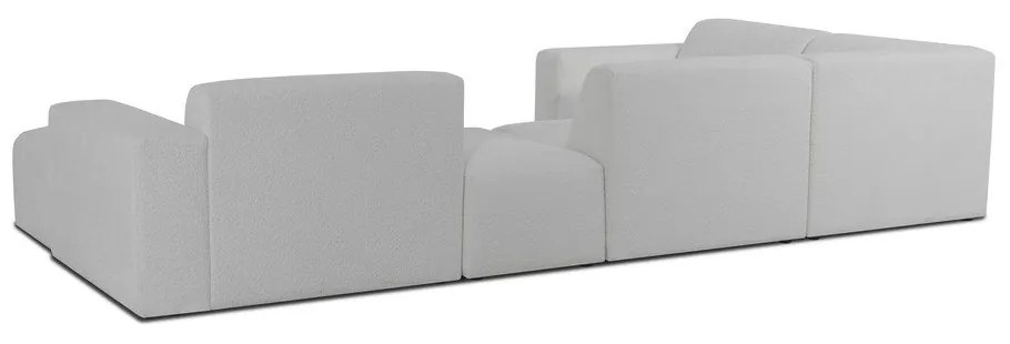 Fehér buklé sarokkanapé (U alakú) Roxy – Scandic